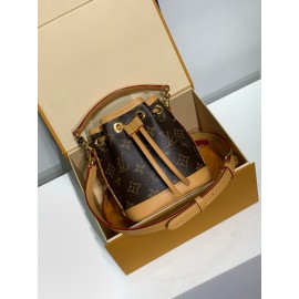モノグラムバッグ 免税特典！M81266G 全鋼 Nano Noé ハンドバッグ｜1932 年クラシック構造 ×Monogram キャンバス、収納力と使い勝手に優れた逸品​ 13×16×10cm