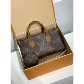 モノグラムバッグ 全鋼 M46653G OnTheGo トートバッグ｜Giant Monogram×Monogram Reverse 融合デザイン、着脱コインケースと多様な背負け方で魅力的な逸品​ 25×13×10cm