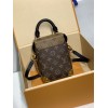 モノグラムバッグ 全鋼 M82465G Camera Box ハンドバッグ｜Monogram×Monogram Reverse キャンバス、Petite Malle ディテール融合で個性的なモダンバッグ​ 12.5×17.6×6cm