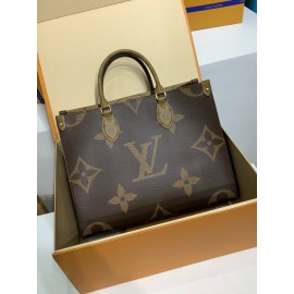 モノグラムバッグ M45039 Onthego ミドルサイズハンドバッグ｜Monogram×Monogram Reverse デュアルキャンバス、多様な背負け方と大容量で日常に欠かせない​ 35×27×14cm