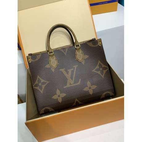 モノグラムバッグ M45039 Onthego ミドルサイズハンドバッグ｜Monogram×Monogram Reverse デュアルキャンバス、多様な背負け方と大容量で日常に欠かせない​ 35×27×14cm