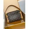 モノグラムバッグ M46358G 全鋼 Side Trunk ミドルサイズハンドバッグ｜Monogram キャンバス ×S-lock 錠前、着脱式ハンドルと立体フォルムでヴィンテージとモダンを共存​ 16×8.5×23.5cm