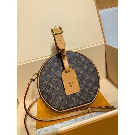 モノグラムバッグ LV M43514 Petite boite chapeau ハンドバッグ｜帽子ケースモチーフの可愛らしい全鋼カーリングバッグ 17.5×16.5×7.5cm