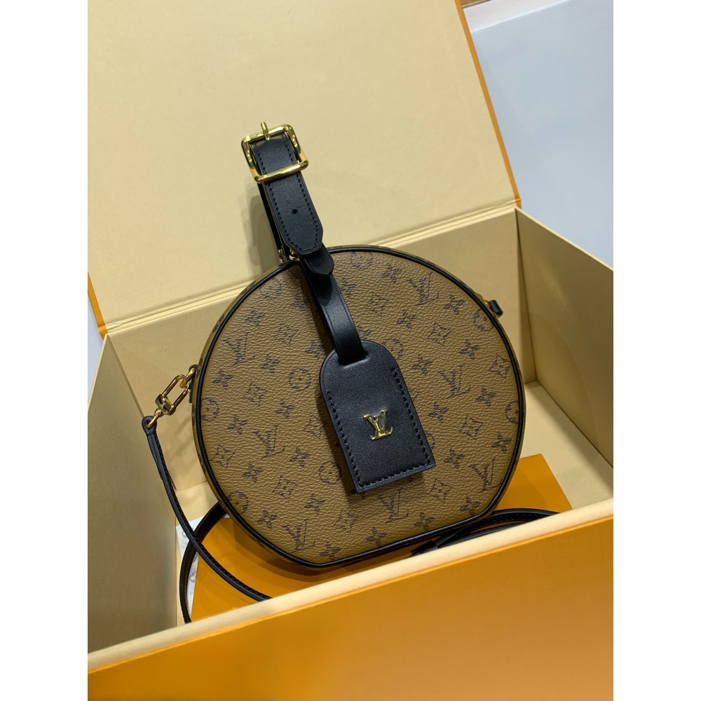 モノグラムバッグ LV M43510 Petite boite chapeau ハンドバッグ｜帽子ケースをインスピレーションにした可愛らしいカーリングバッグ 17.5×16.5×7.5cm  