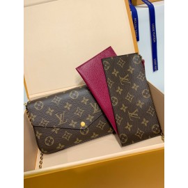 モノグラムバッグ M61276 全鋼 3 点セット Pochette Felicie ハンドバッグ｜エレガントなデザインと機能性の究極の融合 21×12×3cm