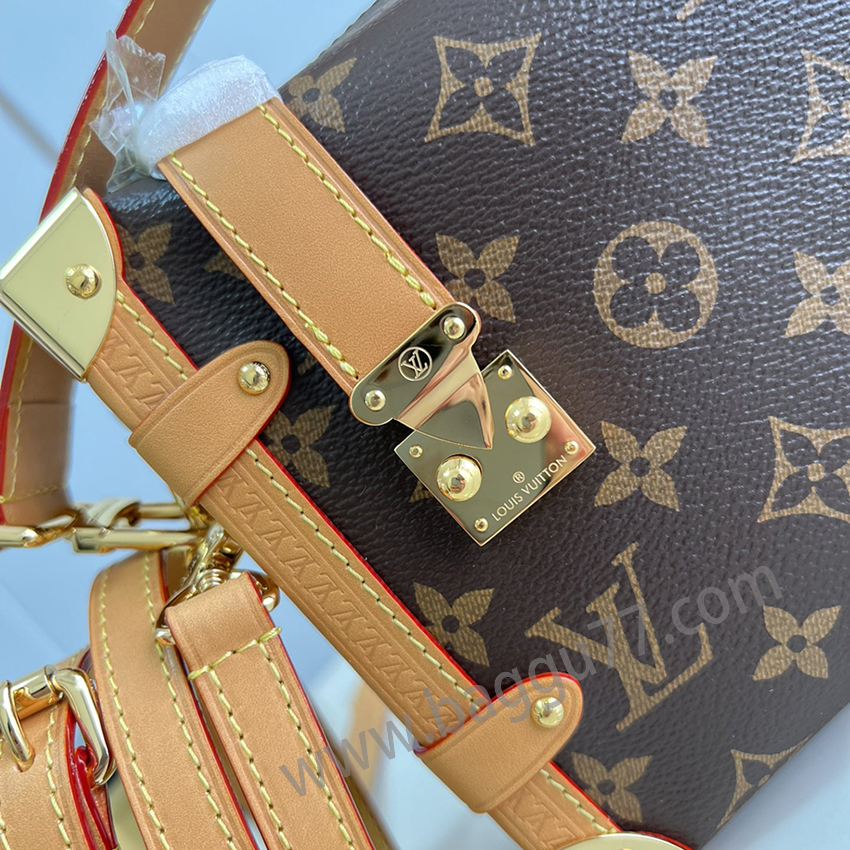 M 46358老花/ペア版side trunk pmハンドバッグのイメージ感が非常に強いソフトな造形、角のはっきりした強勢感の融合Box形状の古典的なmonogram老花の演繹は繁雑なバッグ界で格別に異なっている。上半身も抜群で、どんなシーンもホールドしていて、しかもストリート風で容量も大きい