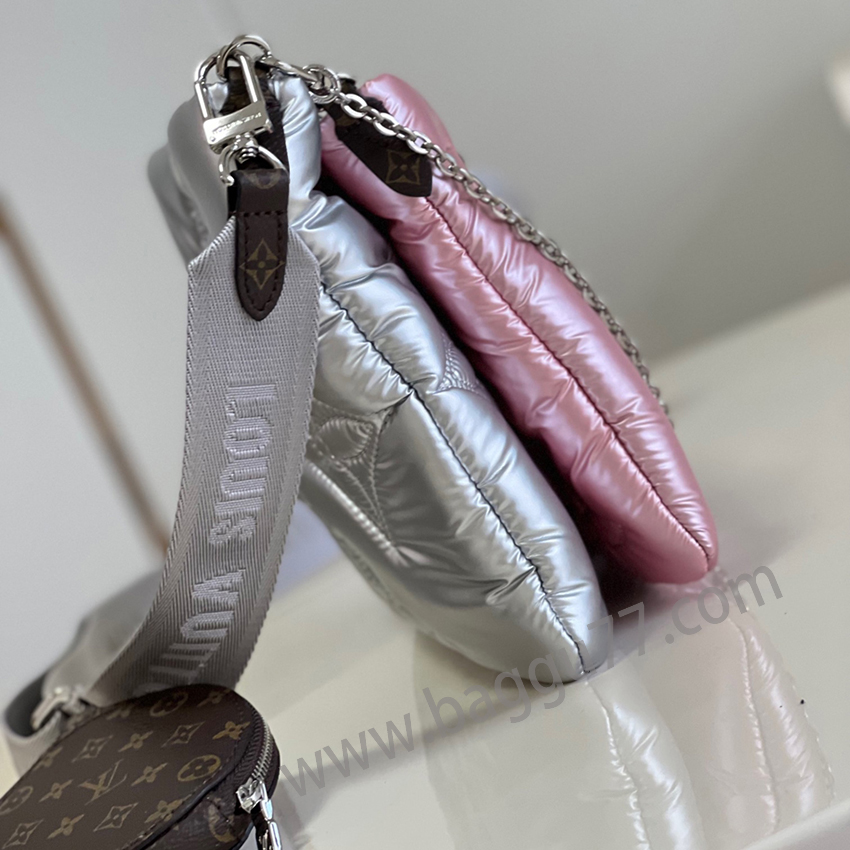 ヴィトンM21056このMaxi Multi-Pochette Accessoiresハンドバッグは、今シーズンのLV Pillowカプセルシリーズから発売され、ナイロンを回収して妙味のある構造を作り上げる。長肩ベルトとチェーンベルトはすべて取り外し可能で、手提げは斜めにまたがって心に合わせて切り替えられる。小銭入れも自由に出し入れできます